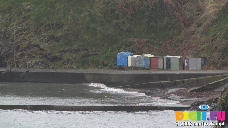 SX00266 Sheds at the pier Tramore